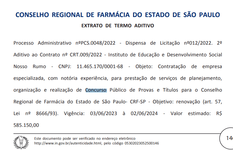 Concurso CRF SP: banca organizadora