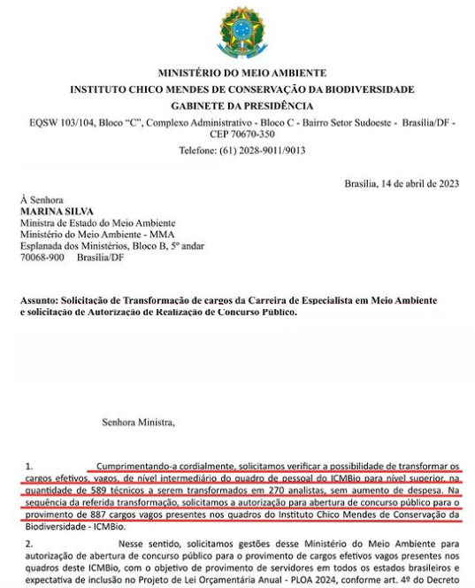 Concurso icmbio - Transformação de cargos