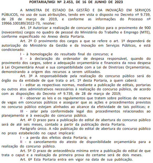 Concurso AFT é autorizado com 900 vagas