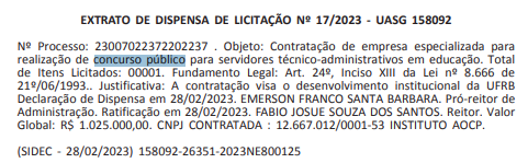 Concurso UFRB: banca definida