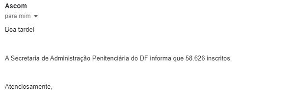 Inscritos no concurso SESIPE DF