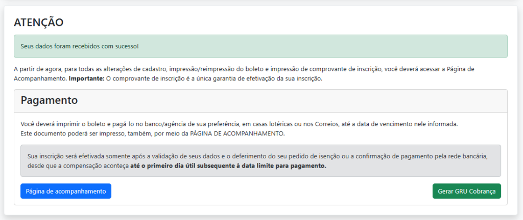 Inscrições Concurso Polícia Federal Administrativo: Passo 16