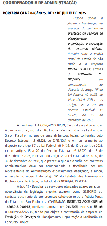 concurso SAP SP